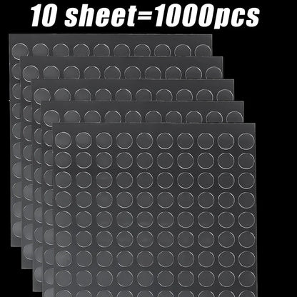 1000pcs Double Sided Gel Glue Pads DIY Removable Sticky Patch No Trace Wall Hanging Crafts Clear Round Square Self Adhesive Dots