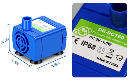 Water Pump LED Light Pet Cat Water Fountain Motor Replacement for Cat Flowers Drinking Bowl Dispenser Pet Accessories