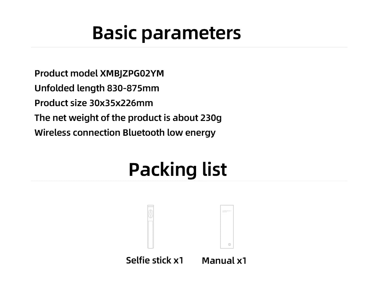 2025New Xiaomi Zoom Stand Selfie Stick 2 Bluetooth Remote Control One-click Zoom Rotate The Phone Holder Multi-functional Tripod