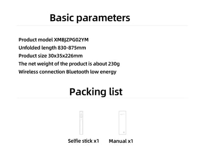 2025New Xiaomi Zoom Stand Selfie Stick 2 Bluetooth Remote Control One-click Zoom Rotate The Phone Holder Multi-functional Tripod