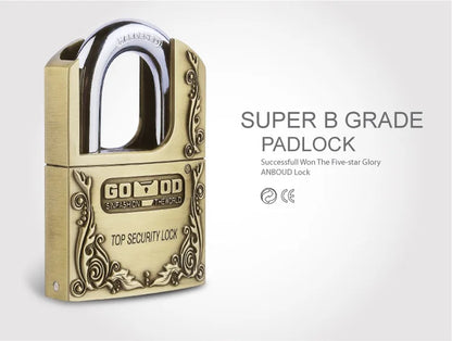Strong Padlock with Key Outdoor Door Locks Classical Solid Dormitory Lock Anti-theft Warehouse Barn Big Cabinet Rustproof Locks