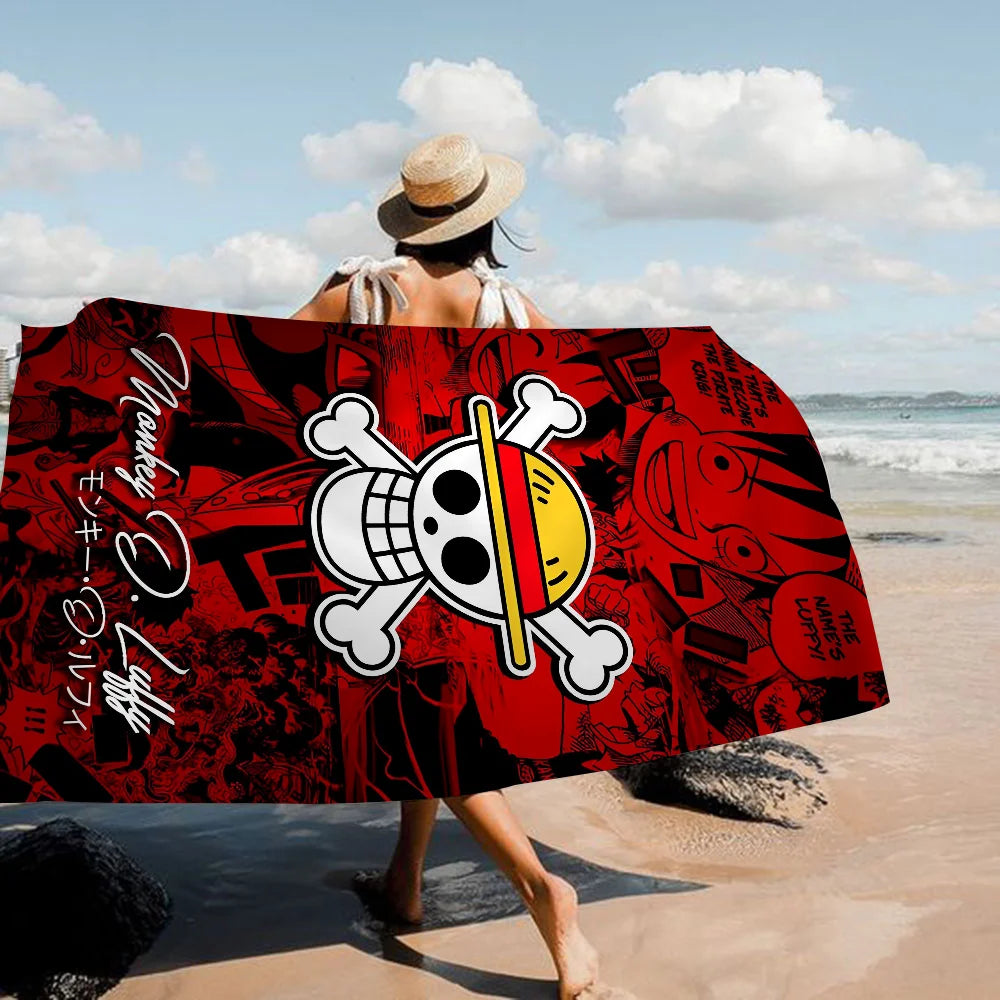 Japanese Anime One P-Piece Cartoon Beach Towel Cute Kawaii Room Decor Bath Girls Children Hand Towels For Bathroom Shower