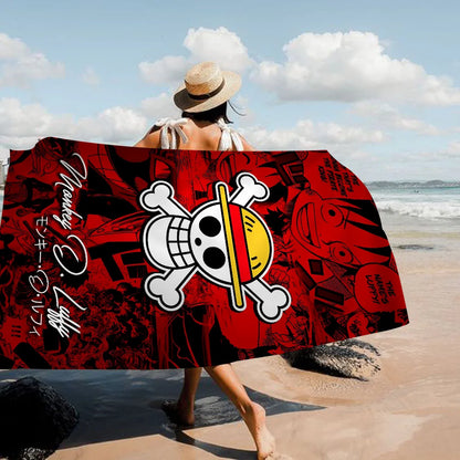 Japanese Anime One P-Piece Cartoon Beach Towel Cute Kawaii Room Decor Bath Girls Children Hand Towels For Bathroom Shower