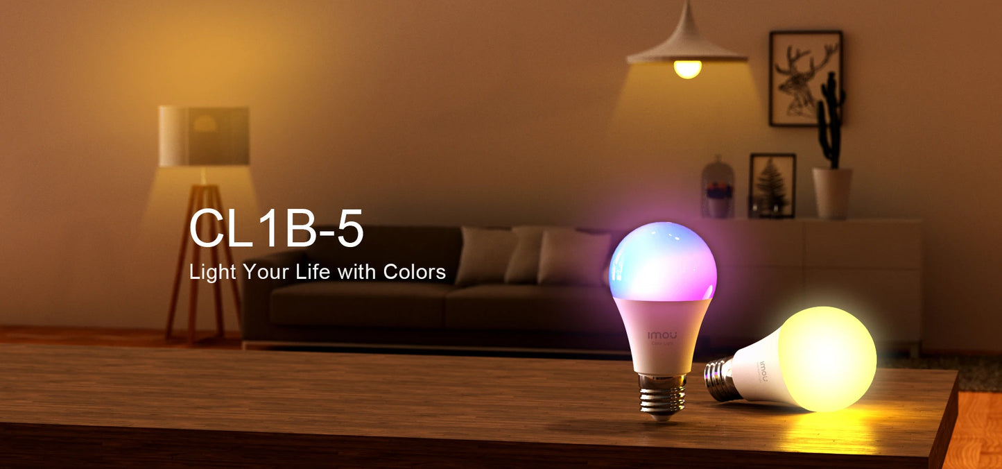 Imou B5（E26/E27）B22 Smart Light Bulb Control Lamp Base Dimmable Light Led Lamp Bombilla Colorful Changing 9W Function color