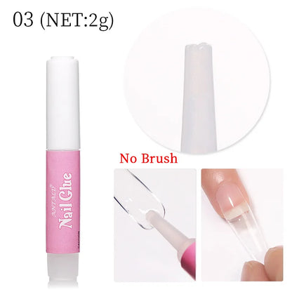 1/5/10pcs Super Strong Nail Bond Glue Acrylic Tips & Rhinestone Professional Nail Glue 2g/3g/7g/10g Fast Dry Long Lasting Glue