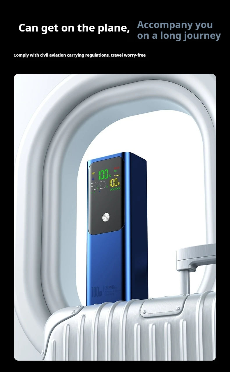 New PD100W Power Bank 30000mAh Large Capacity Two-way Fast Charging Portable Powerbank Laptop External Spare Battery for Macbook