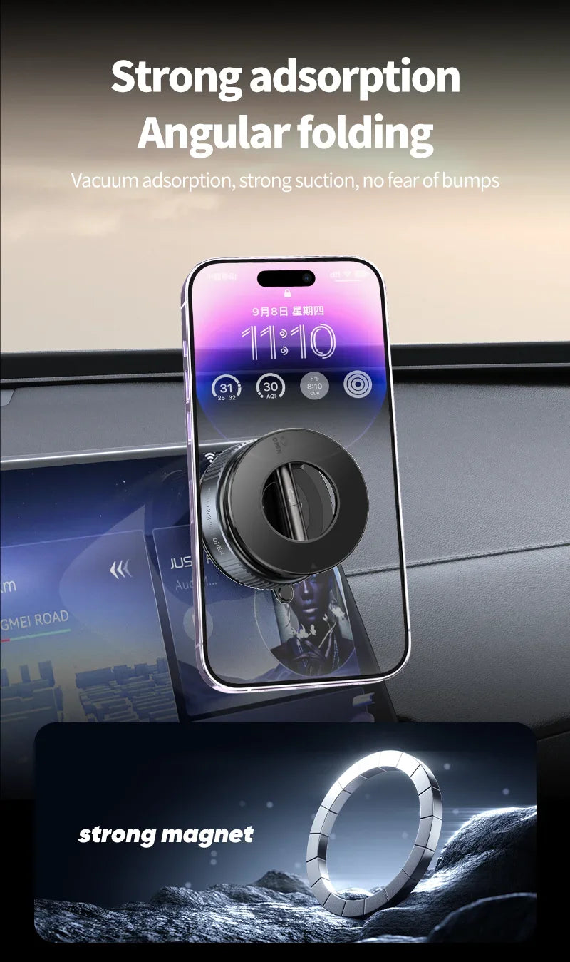 Magnetic Car Mount Strong Magnetic 360° Rotation Foldable Phone Holder For Cell Phone For iphone 14 15 16 Live Streaming K007