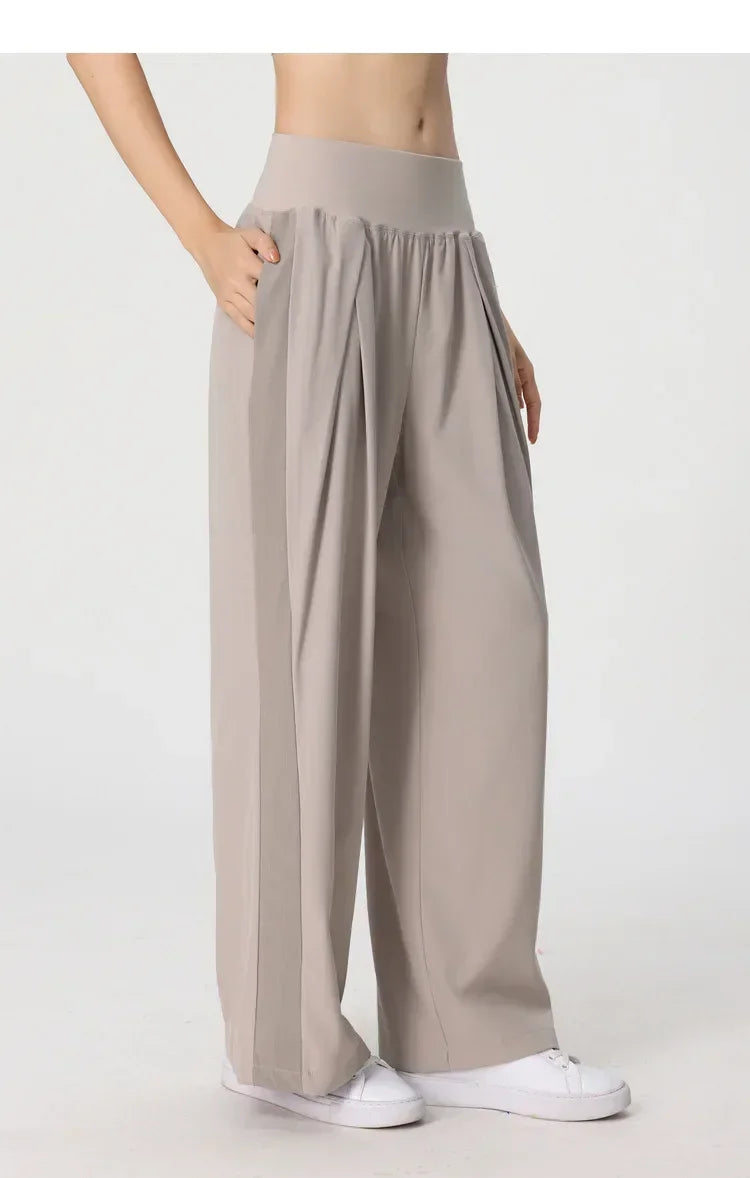 Yoga Pants Women's Loose Running Casual Pants Spring Summer Breathable Wide Leg Flare Outer Wear Sweatpants