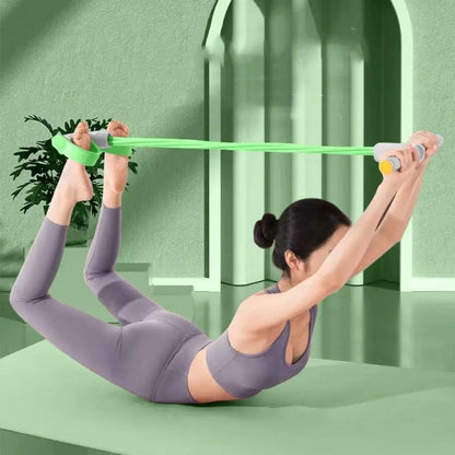 Durable 4-Tube Yoga Pedal Puller Rubber Thicken Resistance Band Abdominal Exerciser Elastic Pull Rope Arm