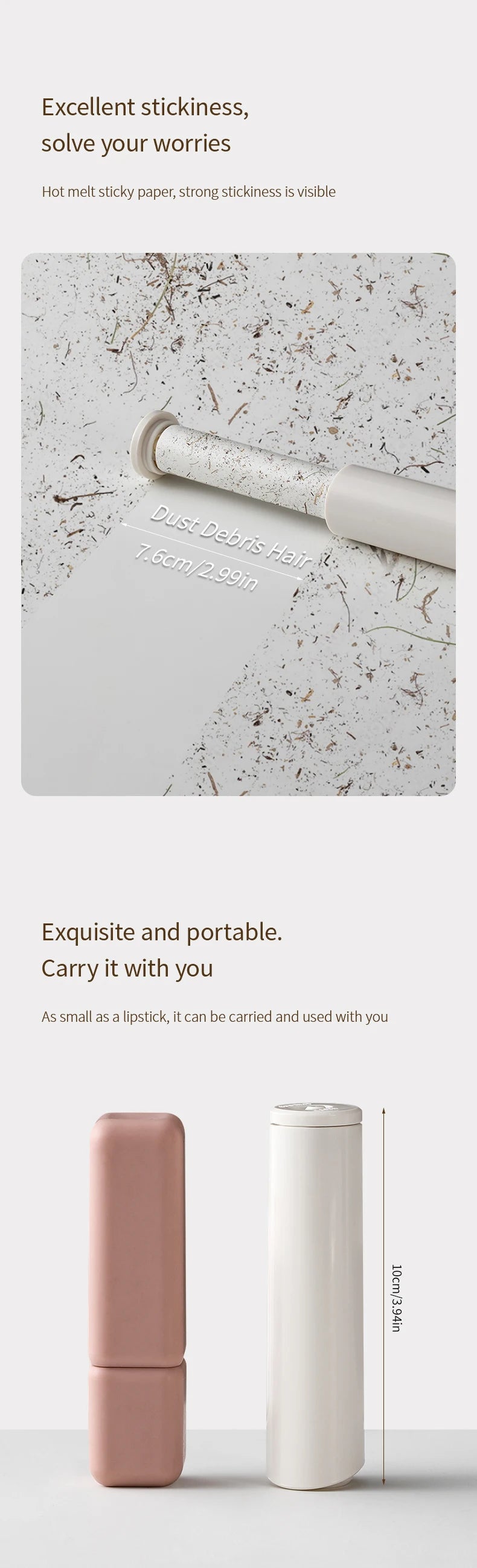 Portable Mini Clothing Lint Roller For Vercoats Woolen Clothes Static Electricity Grooming Brush for Pet Hair