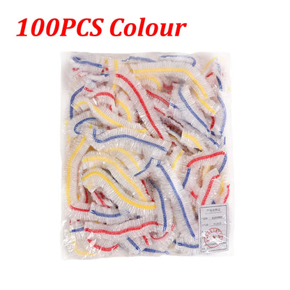 Disposable Food Cover Elastic Plastic Wrap Food Grade Food Lids Shoe Cover Shower Headgear Bowls Caps Food Fresh Saver Bag Dust