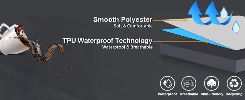 Waterproof Fitted Bed Sheet Comfortable Mattress Protector with Elastic Rubber Band Washable and Easy Care