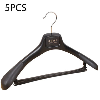 5Pcs Wide Shoulder Plastic Clothing Hanger,Suit Clothes Hanger Seamless Coat Drying Racks ,Wardrobe Room Storage Organizer