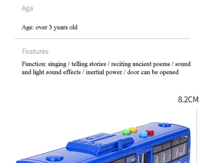 High Quality Simulation Bus Large Size Drop-resistant Light Music Inertia Bus Model Pull Back Car Educational Toys Gifts