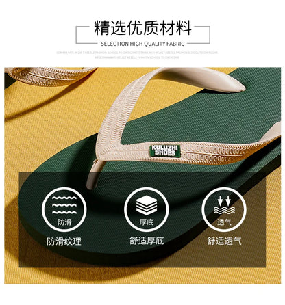 Men's Flip Flops 2025 Summer New Casual Versatile Clip Toe Beach Shoes Trendy Outerwear Anti Slip Cool Slippers