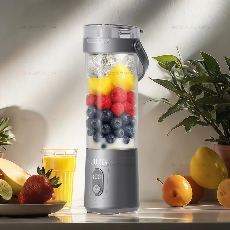 Electric Portable Blender Wireless Rechargeable USB Fruit Blender 600ML Kitchen Mixer Machine Traveling Juicer Cup Fruit Blender