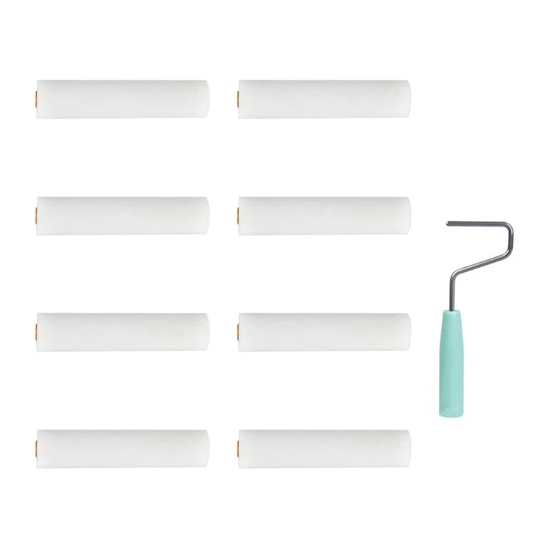 9pcs Paint Roller set Mini Foam Rollers Upgrades for Detailed Work & Small Areas 601A