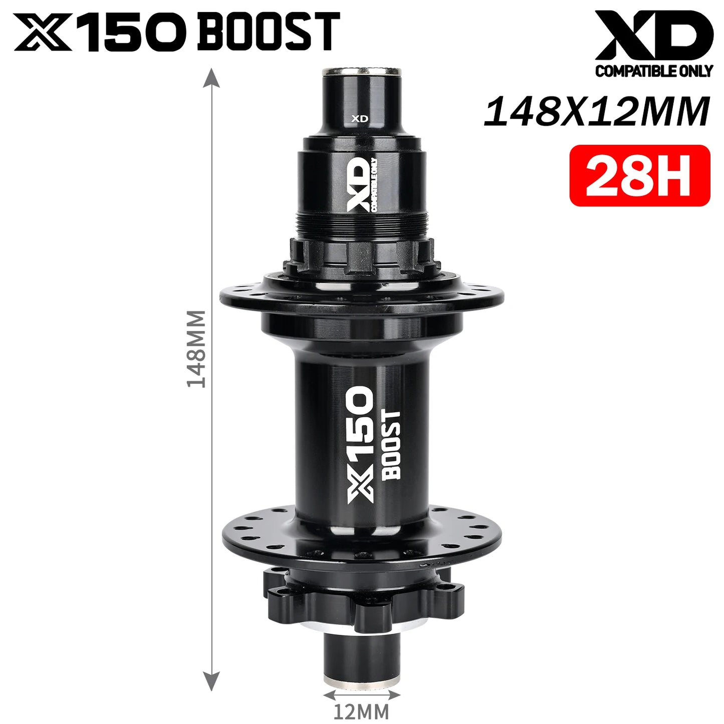 Nanlio Bicycle hubs X150 BOOST 6 Pawls 150T Noise 4 Bearing Hubs 110x15 148x12MM 8 9 10 11 12 Speed MTB Bike Hubs 28/32 Holes