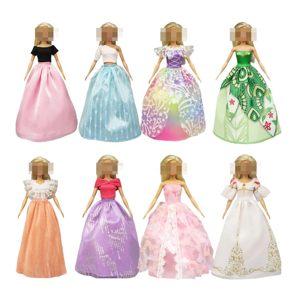 28pcs Fashion Dolls Accessories =1 Gown +3 Dress +2 Suit +2 Swimsuit +3 Glasses +10 Shoes +7 Hanger Clothes for 11.5'' Doll Toys