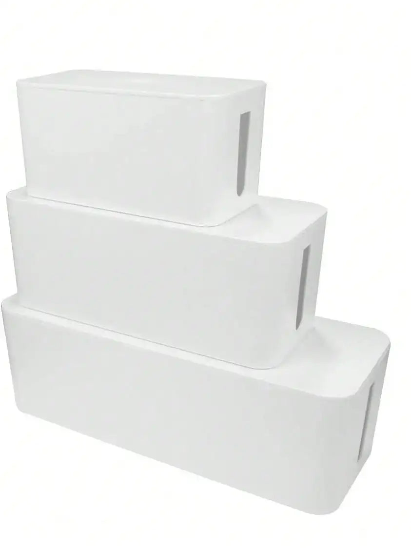 3 Pcs/Set Cable Management Boxes Organizer Strip Charger Wire Cable Storage Box Dust Large Storage Wires Keeper Holders