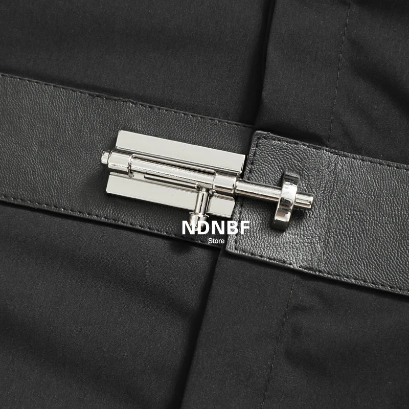 Men's shirt original 2023 new niche design feeling young men's fashion leisure loose black long sleeve shirt in the autumn