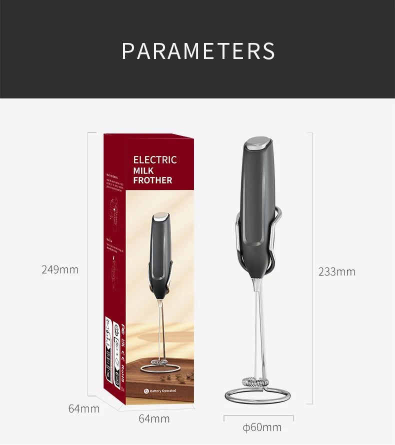 Electric Milk Frother Hand Blender Portable Mini Handheld Fast Foamer Coffee Cappuccino Whisk Mixer Food Blender with Stand