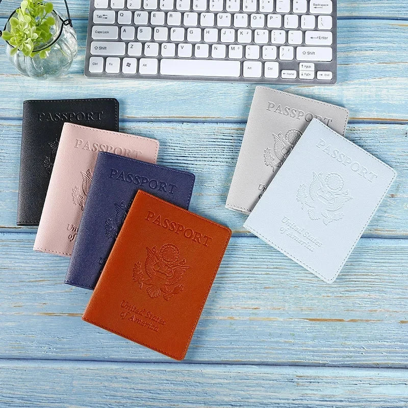 Passport Holder Cover Wallet Travel Essentials RFID Blocking Leather Card Case International Travel Must Haves Travel Accessorie