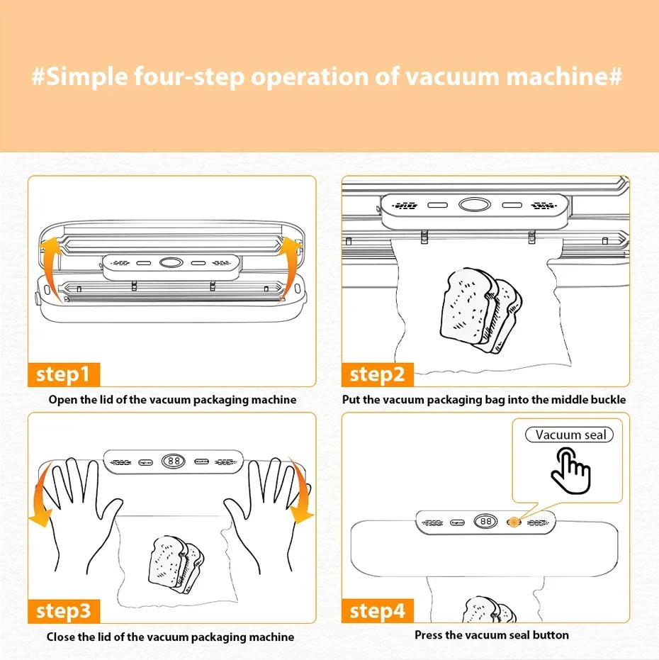 Vacuum Sealer Packaging Machine Food Vacuum Sealer With Free 10pcs Vacuum bags Household Vacuum Food Sealing