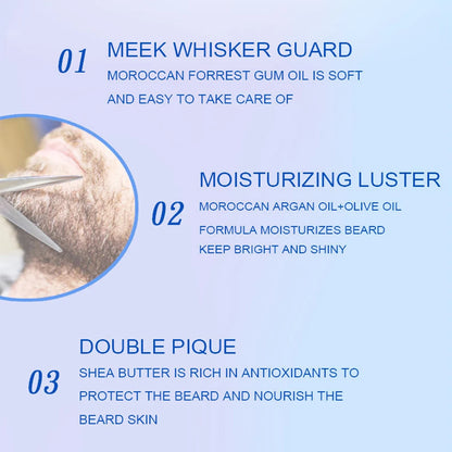 Natural Beard Balm And Beard Oil Moisturizing Smoothing Soften Beard Wax Cream Reduce Frizz And Split Ends Hair Care Essence Oil