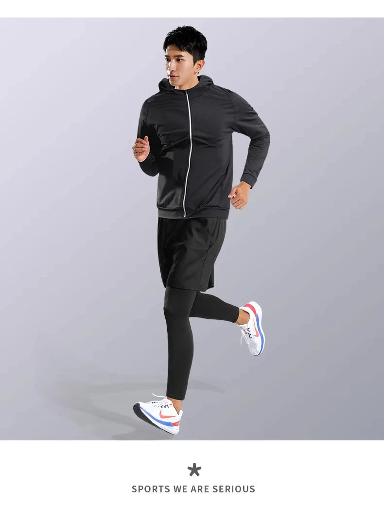 Sports kit men's running equipment 2024 spring and summer new training morning run outdoor quick-drying coat fitness clothing