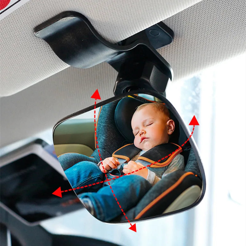 Mini Rear Infant Car Seat, Adjustable Rear Convex Mirror, Child Monitor, In-Car, 2-in-1