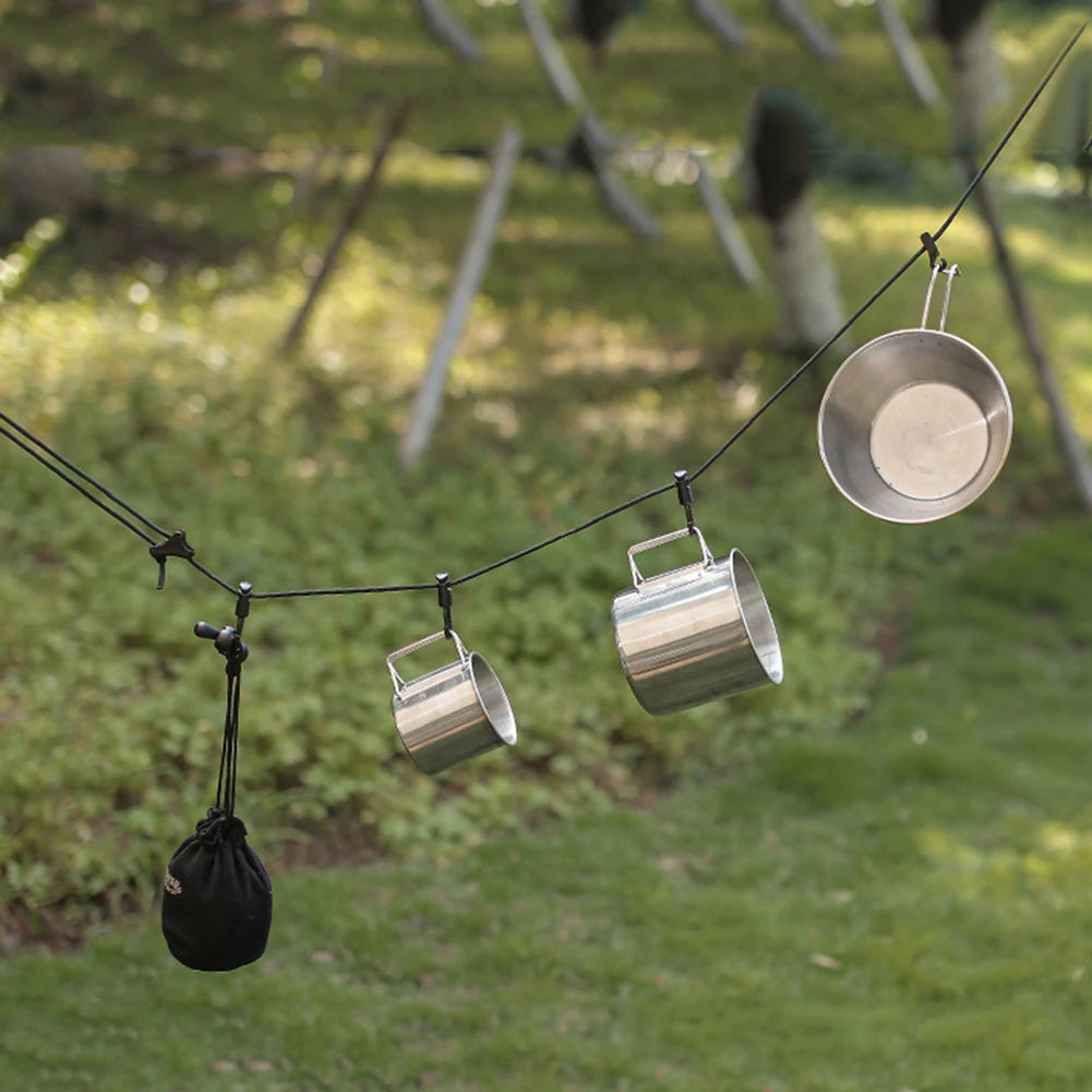 Outdoor Camping 4.3m Hanging Rope Camping Accessories Multi-purpose Clothesline Adjustable Anti-slip Canopy Hanging Rope