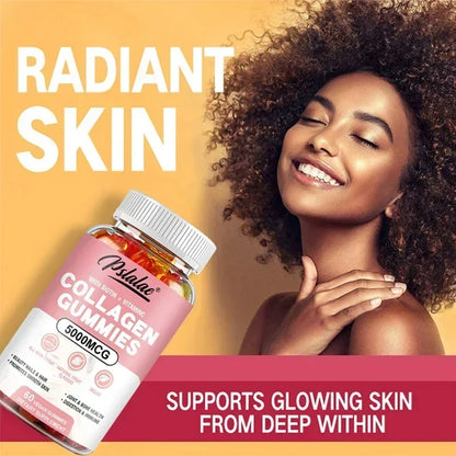 Collagen Gummies - Promotes Hydrated Skin, Healthy Hair, Stronger Nails, Reduces Wrinkles, and Improves Immunity Vegan