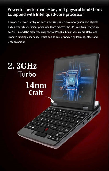7 Inch Mini Laptop N100 Notebook IPS Touch Screen Portable Netbook Win 11 Pro Mini PC Micro Computer Bluetooth 4.2 16G 1TB
