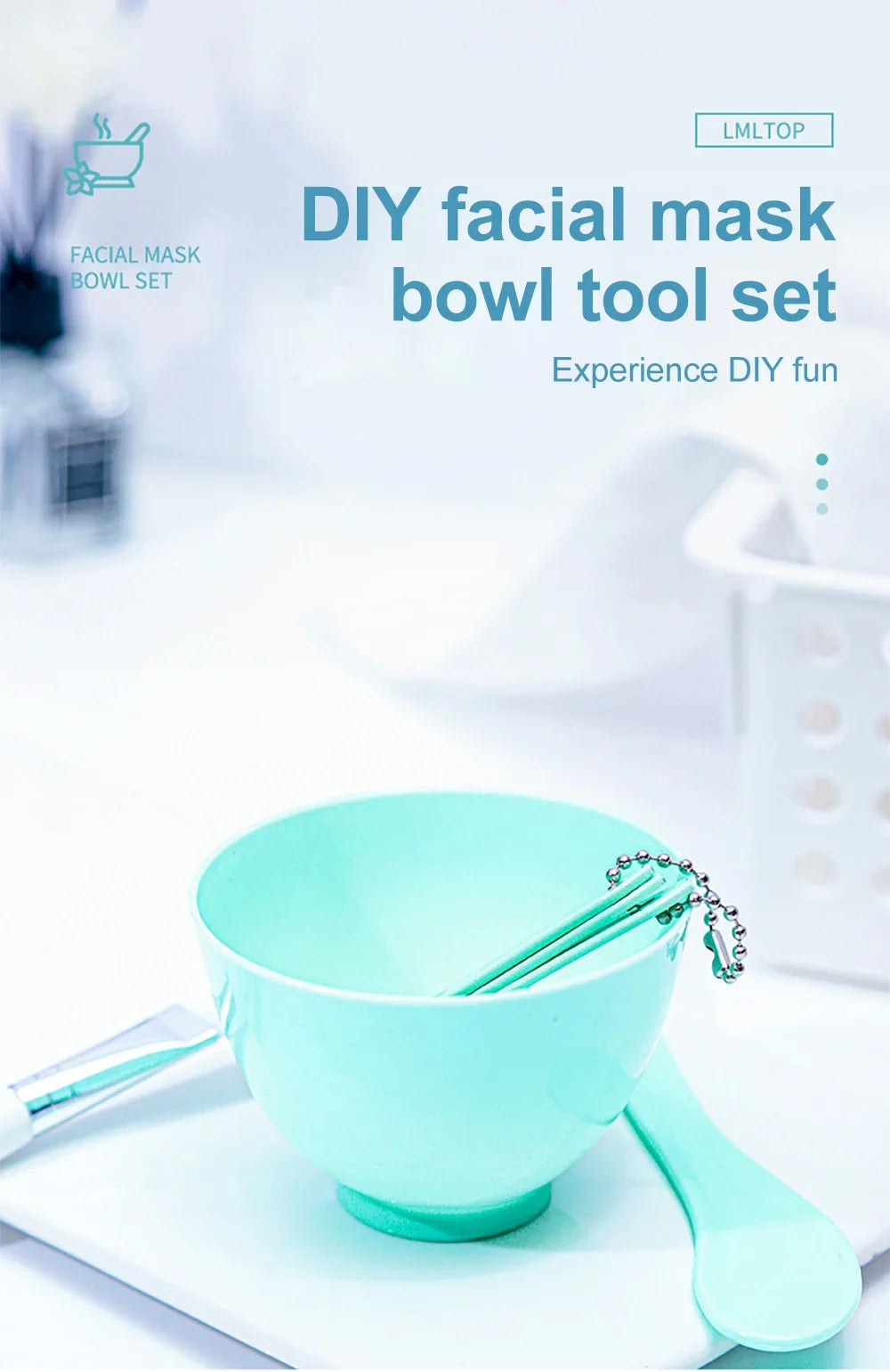 DIY 6 Set Silicone Mask Mud Essential Oil Bowl Skin Care Mud Bowl Spoon Tools Convenient Clean Durable Makeup Portable Skin Care