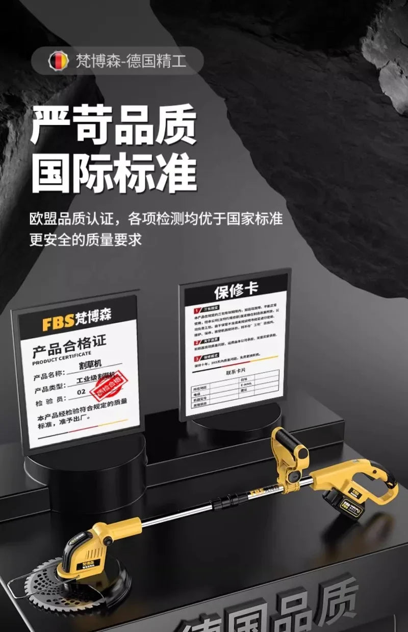 Electric lawn mower Small household lawn Lithium battery rechargeable  mower High power lawn mower