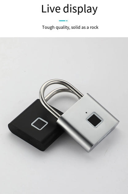 Fingerprint Padlock Locker Lock Smart Pad Lock Waterproof Small Portable Padlock with USB Charging for Locker   Luggage Suitcas
