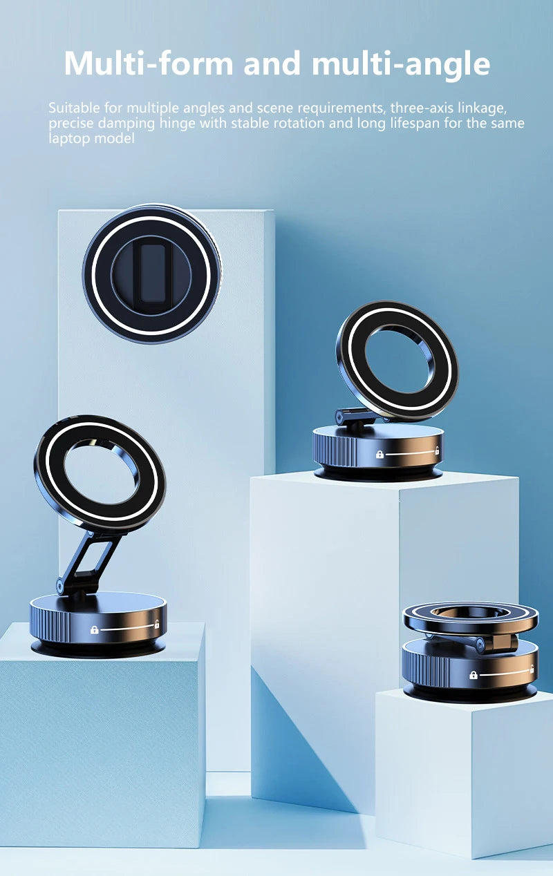 Xiaomi Car Mount Vacuum Magnetic Holder Foldable Strong Suction Stand For Cell Phone For iphone 16 15 12 13 14 Live Streaming