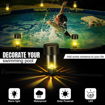 8 swimming pool solar lamps, waterproof solar lamps, outdoor swimming pool fence decoration, swimming pool accessories
