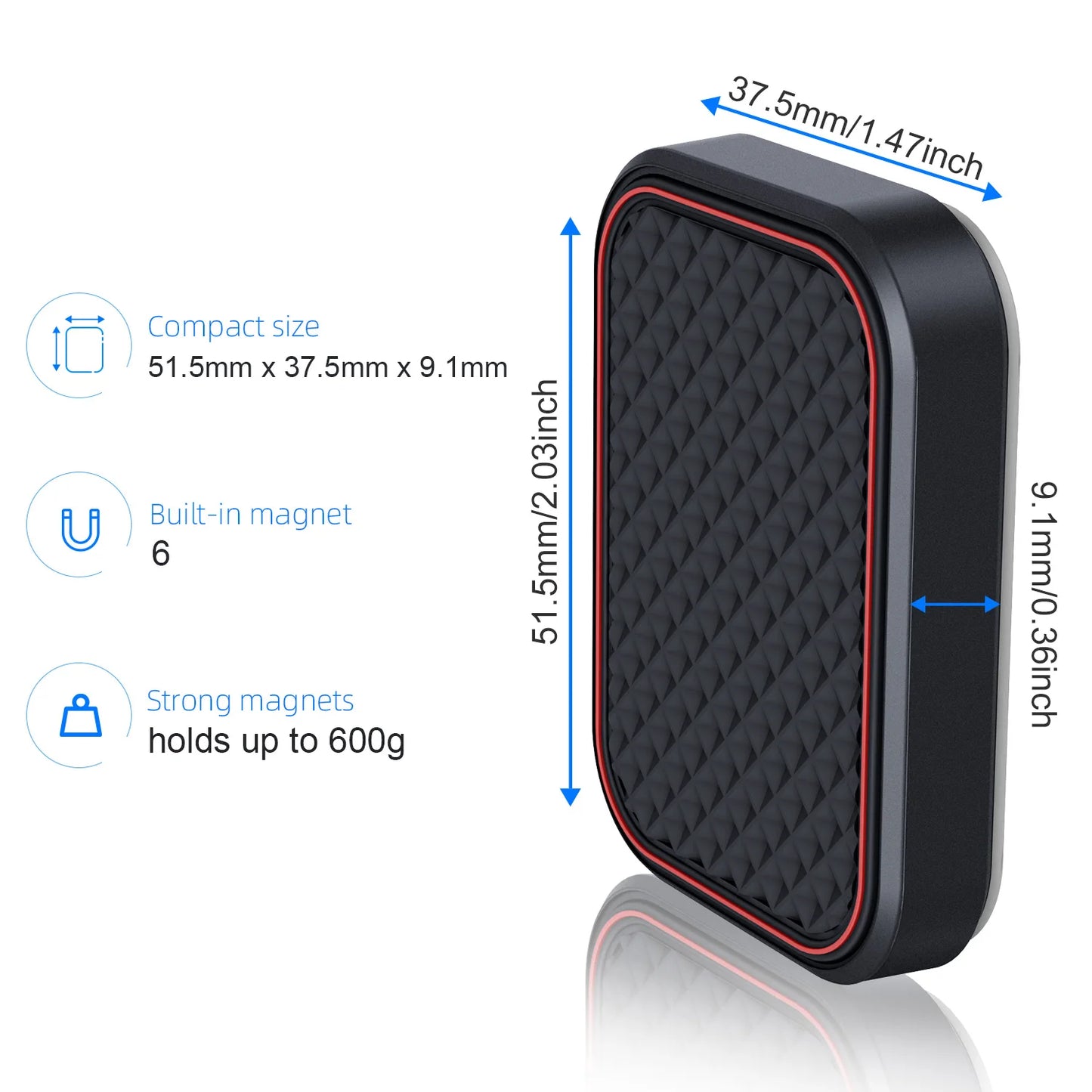 Magnetic Car Phone Mount Rectangle Flat Universal Car Phone Holder for Dashboard Fridge Desk Smartphone Holder Strong Magnets