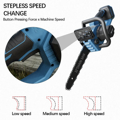 Electric Goddess 12inch Brushless Electric Chainsaw Cordless Portable Electric Saw Woodworking Tool For Makita 18V Battery Pin