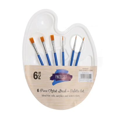 Gouache Brush Drawing Coloring Artist Art Painting Supplies Oil Painting Palette Art Oval Palette Brush Set Watercolor Tray