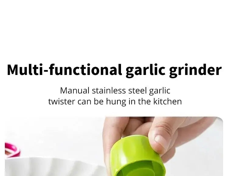 1 Pack Mini Garlic Grinder Creative Garlic Press Kitchen Garlic Mash Manual Garlic Mashing Green Kitchen Gadgets