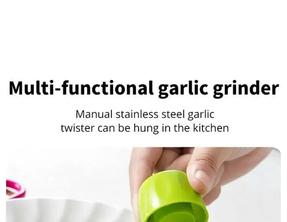 1 Pack Mini Garlic Grinder Creative Garlic Press Kitchen Garlic Mash Manual Garlic Mashing Green Kitchen Gadgets