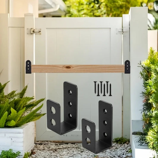 2pcs Shed Security Bar Door Brackets Door Barricades Clamps U Bracket Bar Door Locks Supports for Home Barn Shed Garage Gate