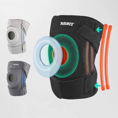 1Pc Knee Brace with Side Stabilizers Patella Gel Pads Unisex Cycling Running Climbing Knee Support Soccer Fitness Knee Pad