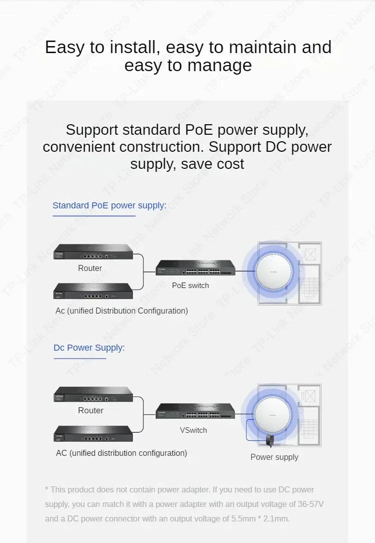 TP-Link Wi-Fi7 BE5100 Ceiling Access Point Range Wireless AP 5G Router Signal Booster POE  Wifi Booste Extender Long Range