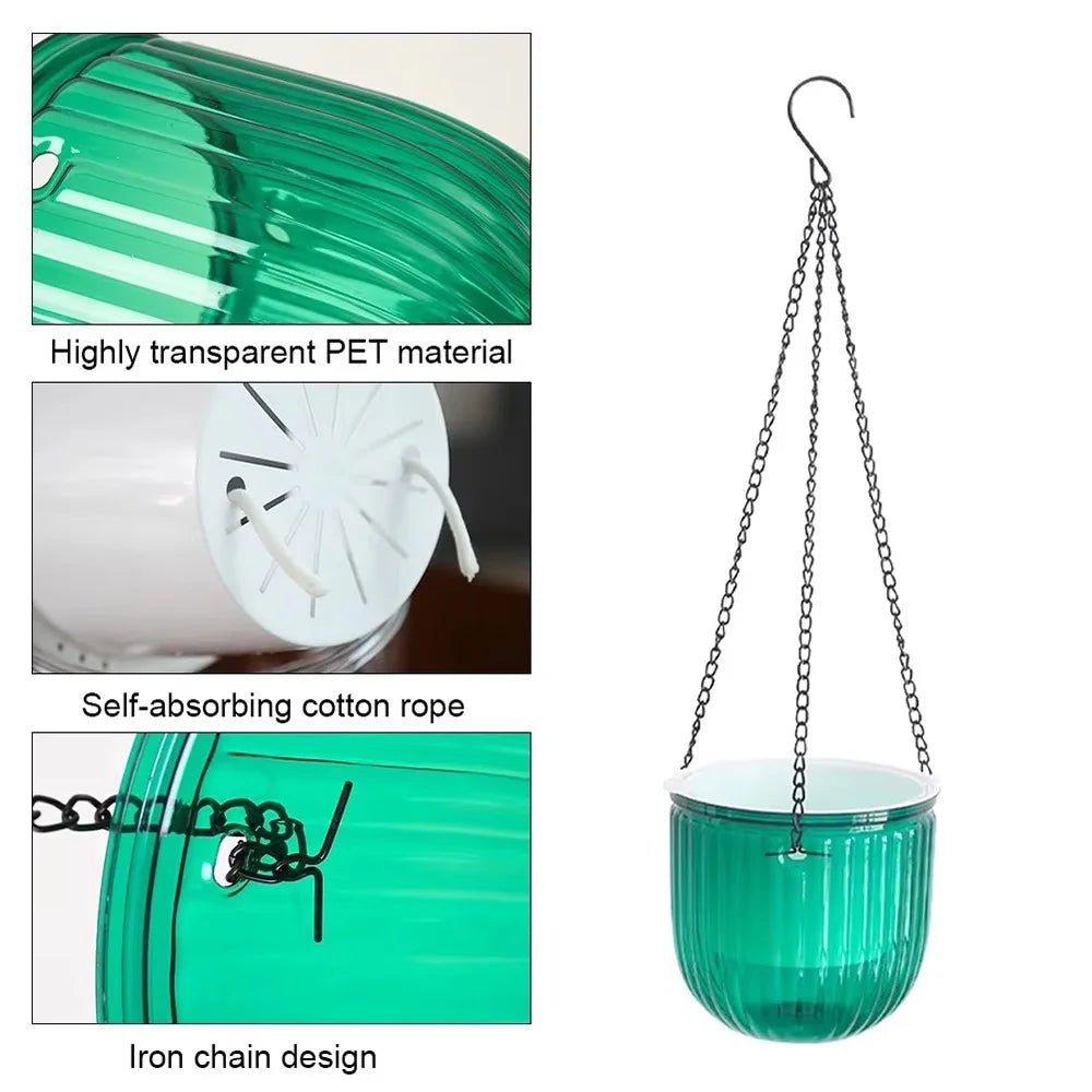 Flowerpot Self Absorbing Water Hanging 2Pcs Planter Thickened Premium Planter Hydroponic Soil Cultivation Lazy Flower Pot Garden