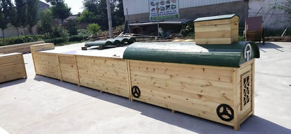 2TOE kindergarten outdoor preservative wood storage cabinet locker waterproof mildew-proof carbonized wood cabinet school wooden