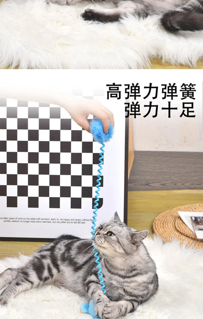 Interactive cat toy, fruit, spring, crocodile, Tiger, avocado, to relieve boredom toy